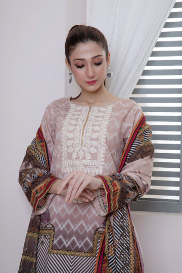 Bonanza Satrangi Pink Lawn Suit Ssk223p06 Eid Pret 2022 Online Shopping